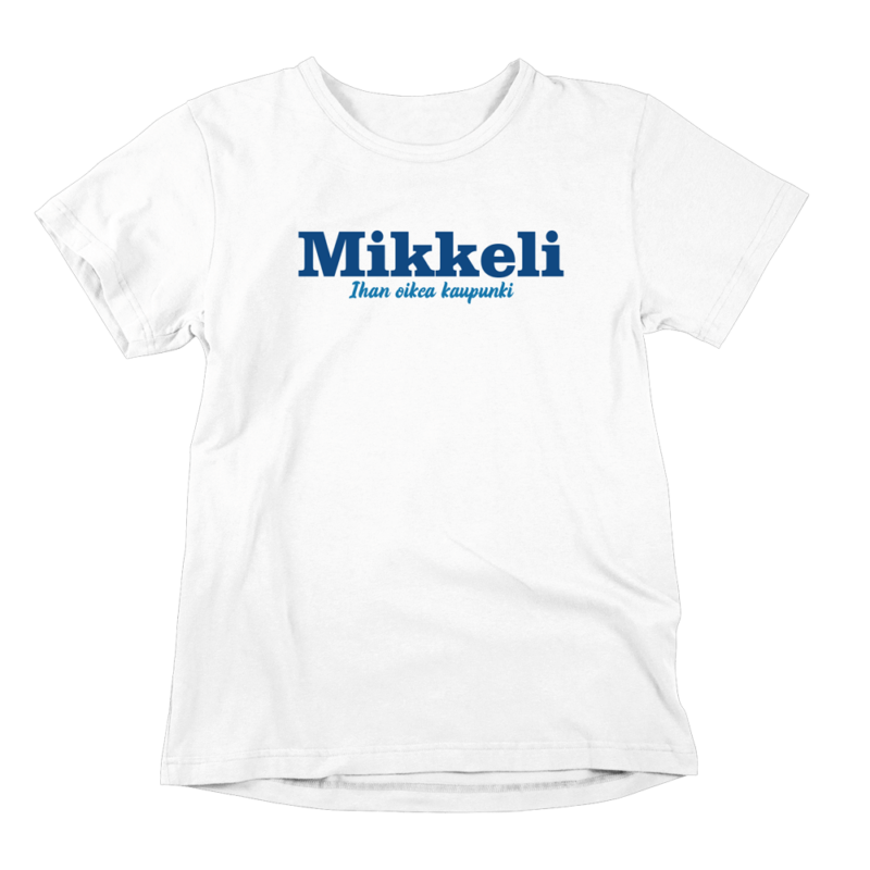 Uskomme Mikkeliin. Valkoinen Mikkeli-aiheinen miesten T-paita painatuksella, teemana asenne ja huumori. Pehmeä kampapuuvilla tuo mukavuutta arkeen. Sopii myös naisille, eli ns. Unisex paita.