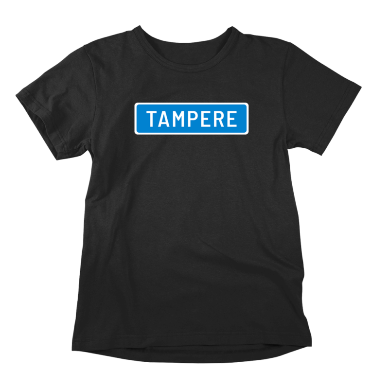 Kaikki tiet vievät Tampereelle. Musta Tampere-aiheinen miesten Tampere T-paita painatuksella, teemana asenne ja huumori. Pehmeä kampapuuvilla tuo mukavuutta arkeen. Sopii myös naisille, eli ns. Unisex Tampere paita.