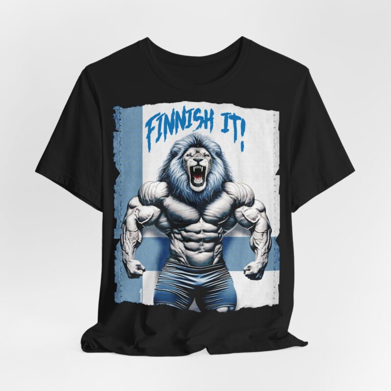 Bodybuilding Lion, Finnish It! T-shirt - Image 6
