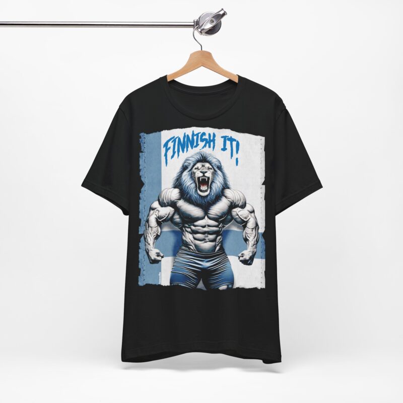 Bodybuilding Lion, Finnish It! T-shirt - Image 5