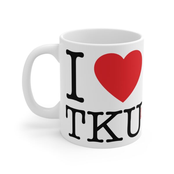 11oz funny mug showcasing Finnish city pride with simple “I ❤️ Turku” typography