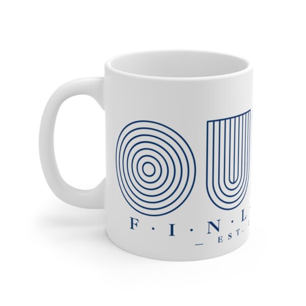 11oz funny mug celebrating Finnish city pride with simple “Oulu” text printed on the side