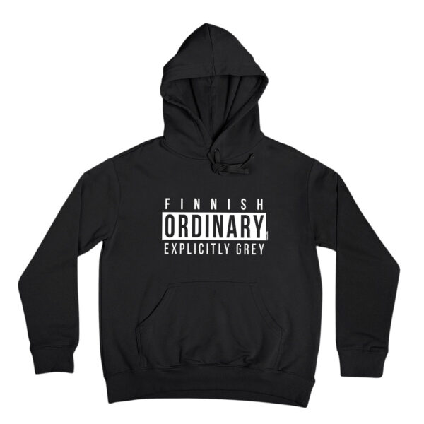 The Finnish ordinary is explicitly grey and neutral. This sarcastically funny hoodie expresses the everyday life of Finland.