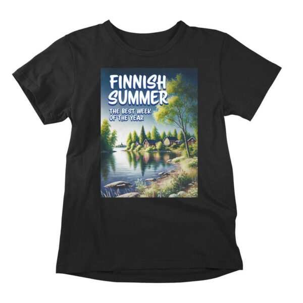 Finnish summer is short and beautiful. This funny t-shirt makes a joke out of this Finnish theme.