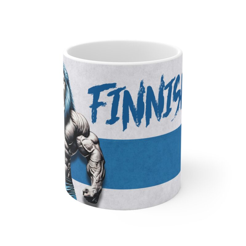 Bodybuilding Lion - Just Finnish It Coffee Mug, 11oz - Image 2