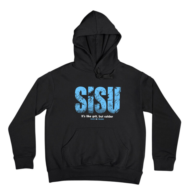 Finnish sisu hoodie to celebrate Finland's unique resiliancy. Sisu hooded sweatshirt.
