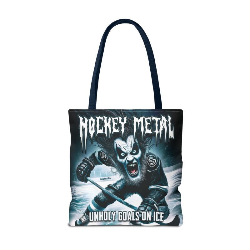 Jääkiekkokassi tai oikeammin jääkiekko-aiheinen kangaskassi suomalaisella heavy metal -vivahteella.