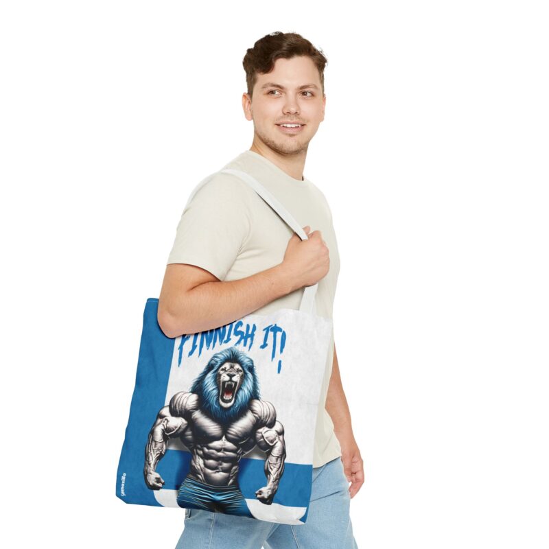 Bodybuilding Lion - Finnish It Tote Bag - Image 6
