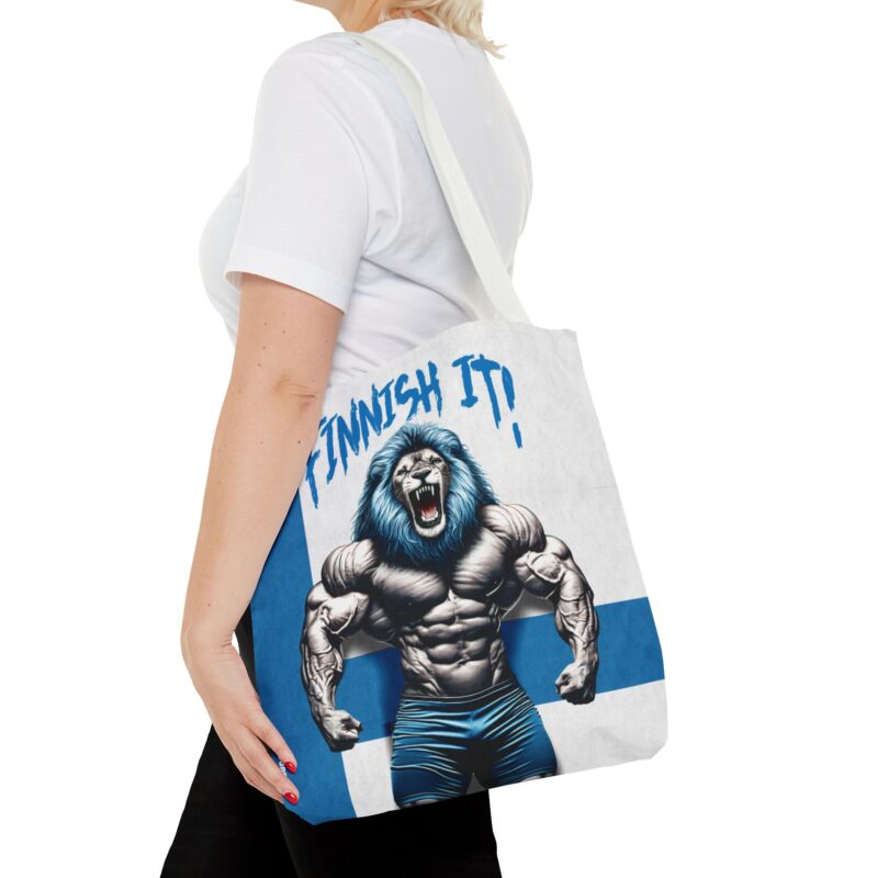 Bodybuilding Lion - Finnish It Tote Bag - Image 5