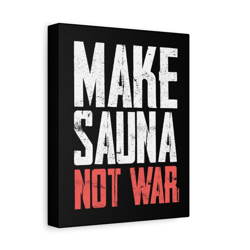 Canvas art with peaceful vibes – birch whisks, steam, and a message of calm over conflict
