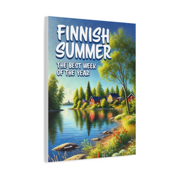 Stretched canvas art with bugs, rain, and short-lived joy – a playful tribute to Finnish summer