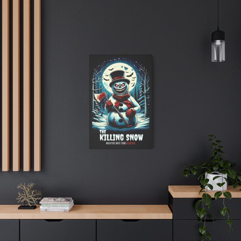 Stretched canvas print titled “The Killing Snow” – dark winter scene with ominous atmosphere
