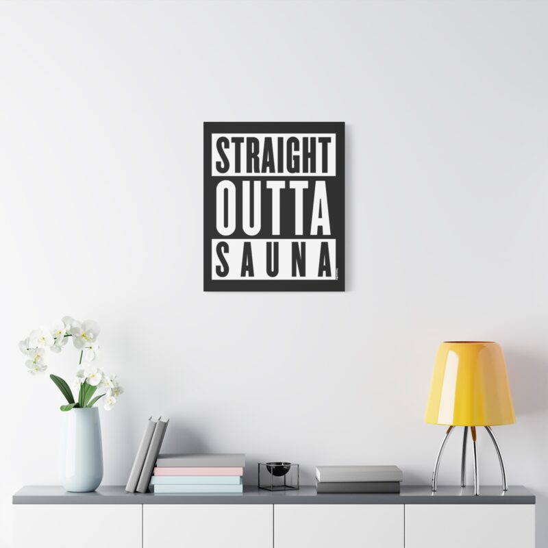 Funny wall art featuring a steam-filled twist on the classic “Straight Outta” meme design