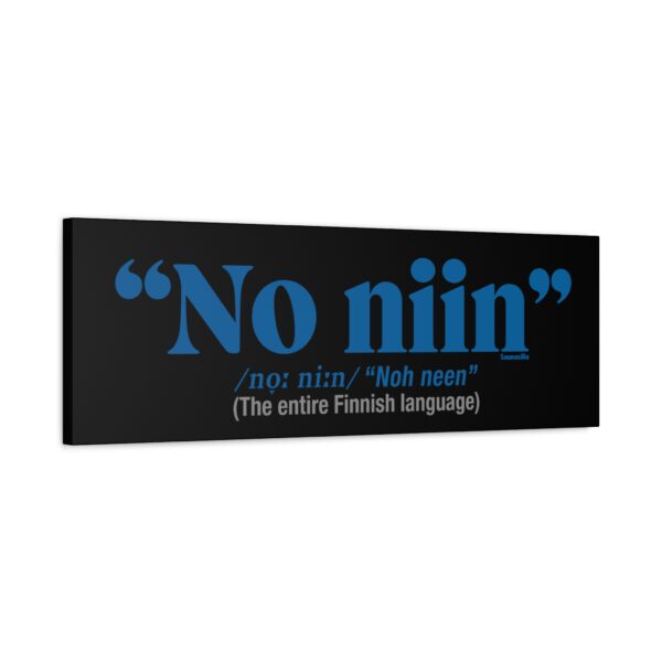 Humorous wall art with clean Scandinavian design and the phrase “The Entire Finnish Language”