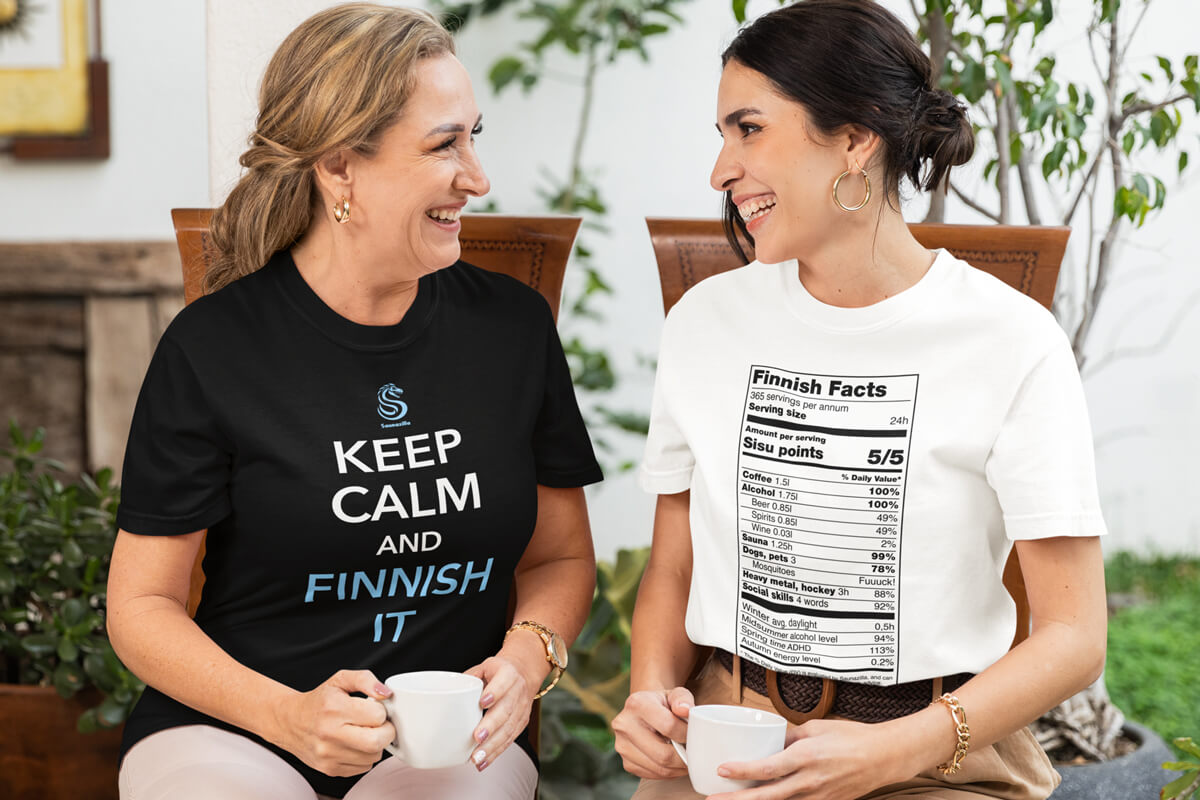 T-shirts for women by Saunazilla. We offer women's t-shirt with a Finnish and nordic twist.