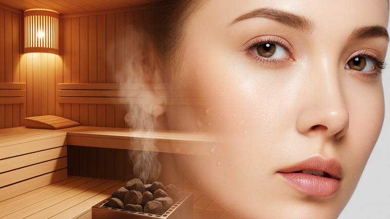 The intense heat from a sauna makes your skin’s blood vessels widen and causes you to sweat, which has several benefits for your skin.