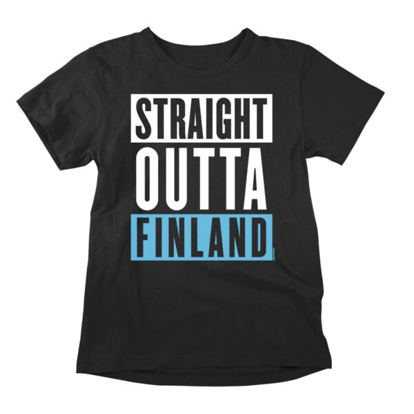 Straight Outta Finland on hauska huumoripaita joka parodioi tunnettua Straight Outta Compton logoa.
