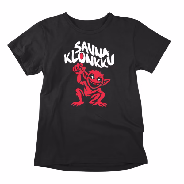 Saunaklonkku tai toisin kirjoitettuna sauna klonkku on uusi hauska T-paita saunan ystäville. Saunaklonkkua voi pelata kaveriporukassa saunan lauteilla, tai ainakin urbaani legenda näin kertoo. Onko saunaklonkku oikea peli vai pelkkää legendaa? Tämä paita ainakin on täyttä totta.