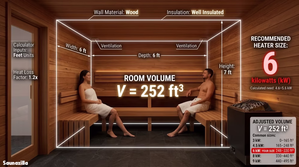 sauna heater calculator